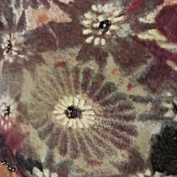 Chico's Long Sleeve Orange Fall Leaf Shirt Size 2 - Picture 4 of 7